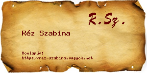 Réz Szabina névjegykártya
